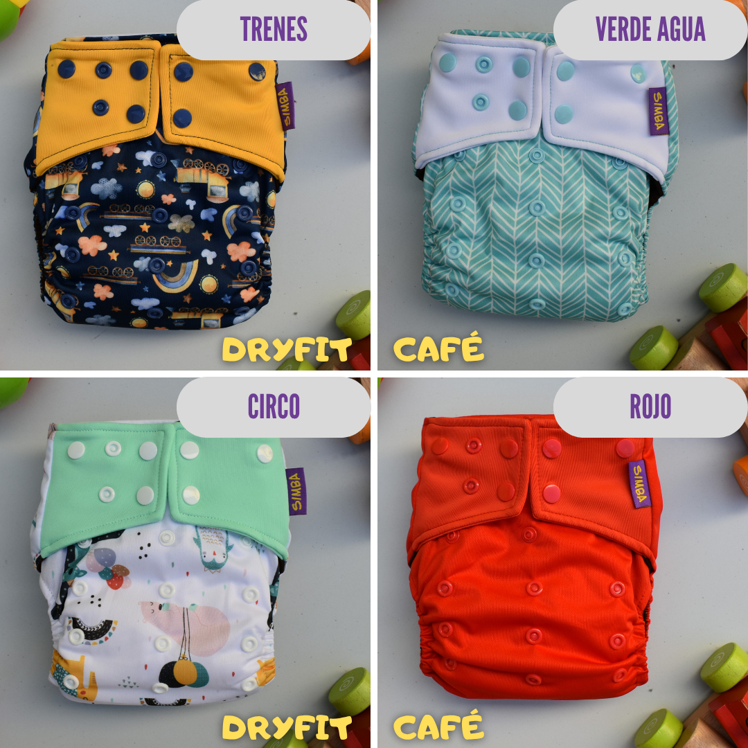 PACK X10 - "PAÑALEO MIXTO" (incluye 20 insertos) 🎁 BOLSA IMPERMEABLE