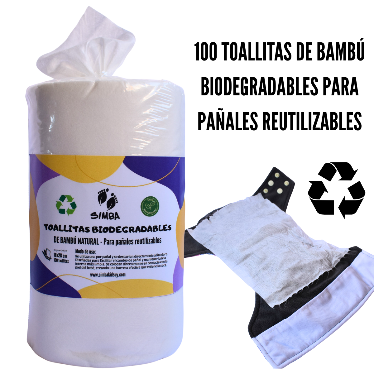 ROLLO DE LINERS PAÑAL REUTILIZABLE SIMBA 