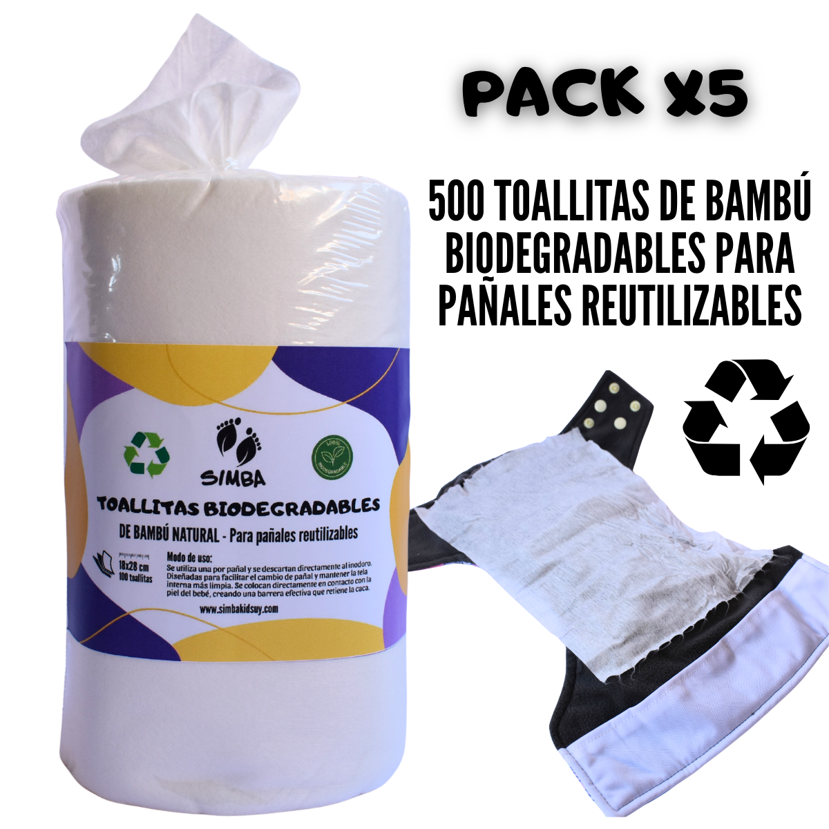 ROLLO LINERS DE BAMBU PARA PAÑAL DE TELA 