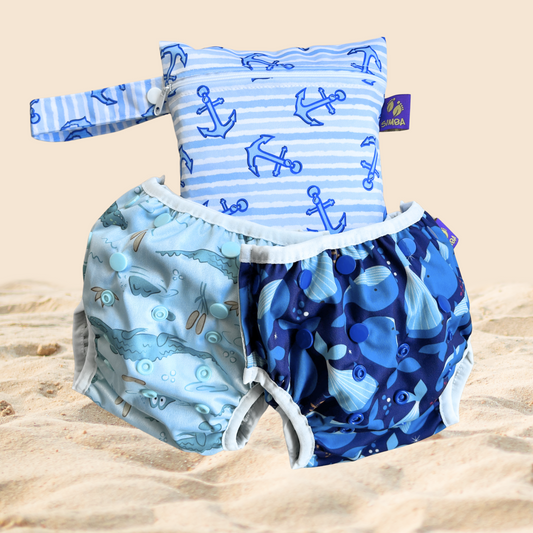 PROMO - DOS PAÑALES DE AGUA + BOLSA CHICA