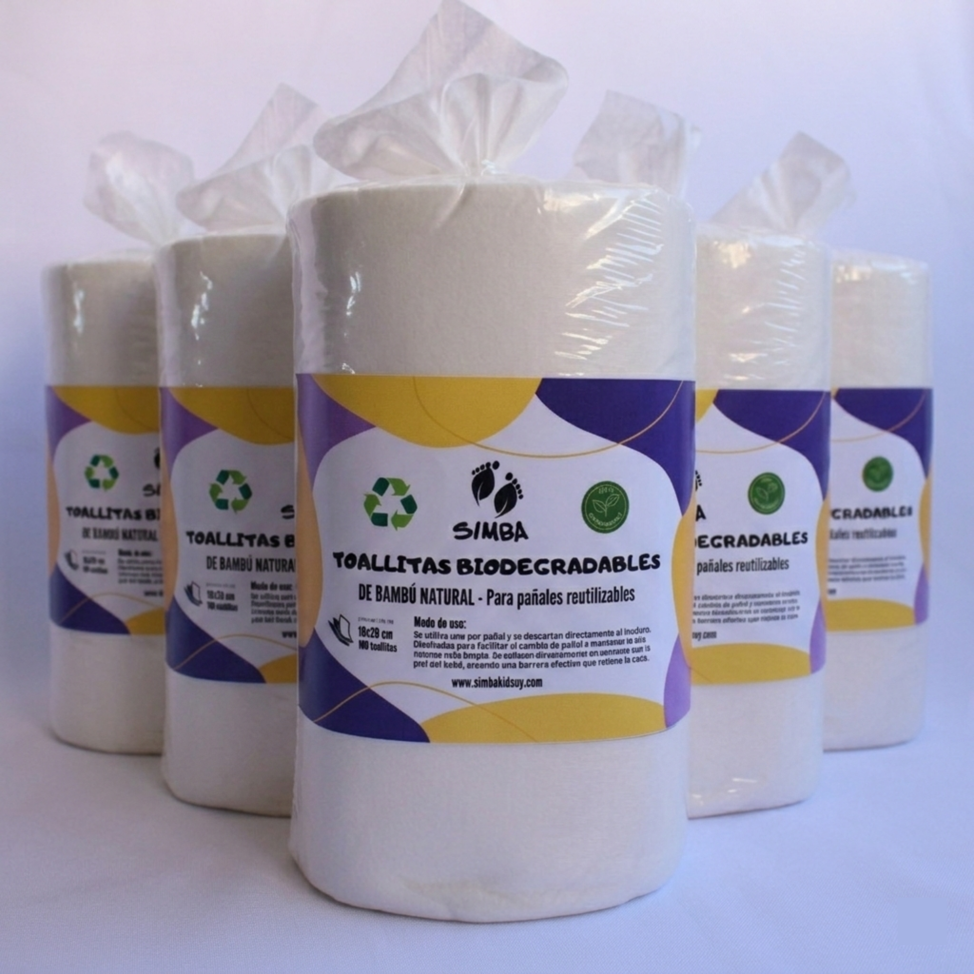 PACK 5 ROLLOS DE LINERS DE BAMBU PARA PAÑALES ECOLOGICOS 