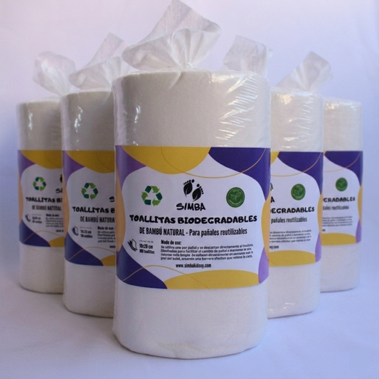 PACK 5 ROLLOS DE LINERS DE BAMBU PARA PAÑALES ECOLOGICOS 