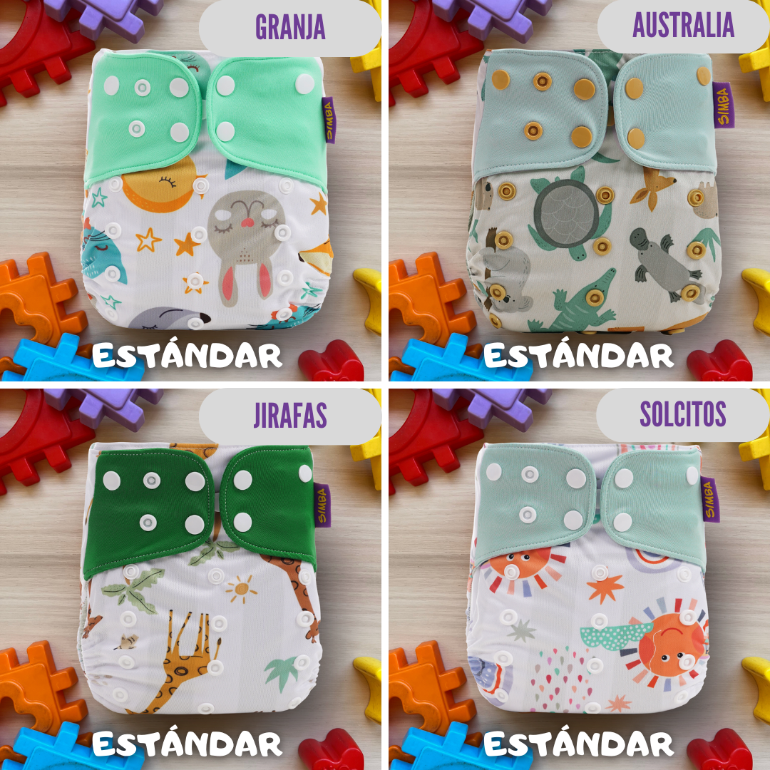 PACK x8 Pañales Estándar | Incluye 8 Absorbentes