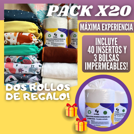 PACK X20 COMPLETO MAXIMA EXPERIENCIA Incluye 40 Absorbentes