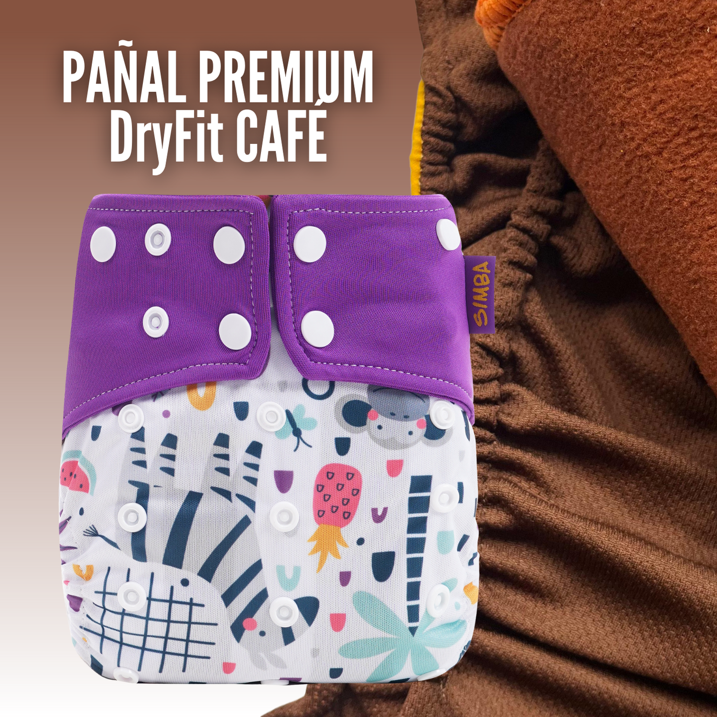PAÑAL DE BOLSILLO PREMIUM (DryFit café) - incluye un inserto