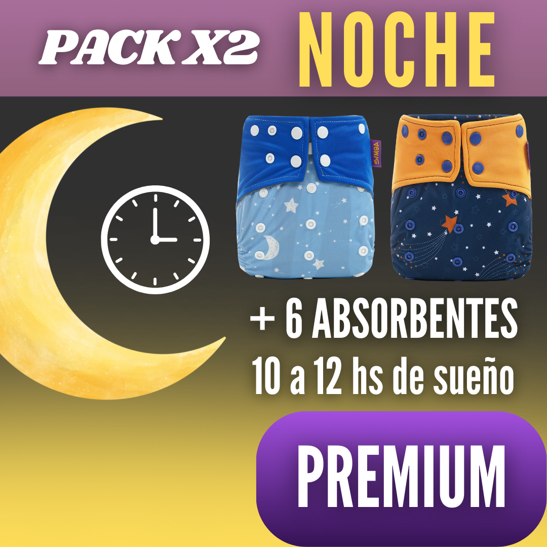 PACK NOCHE x2 Pañales | 6 absorbentes
