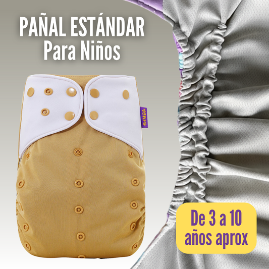 PAÑAL ESTÁNDAR PARA NIÑOS - Incluye 2 Absorbentes