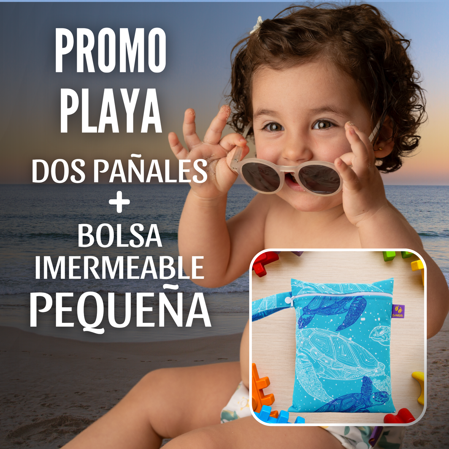 PROMO PLAYA - DOS PAÑALES DE AGUA + BOLSA CHICA