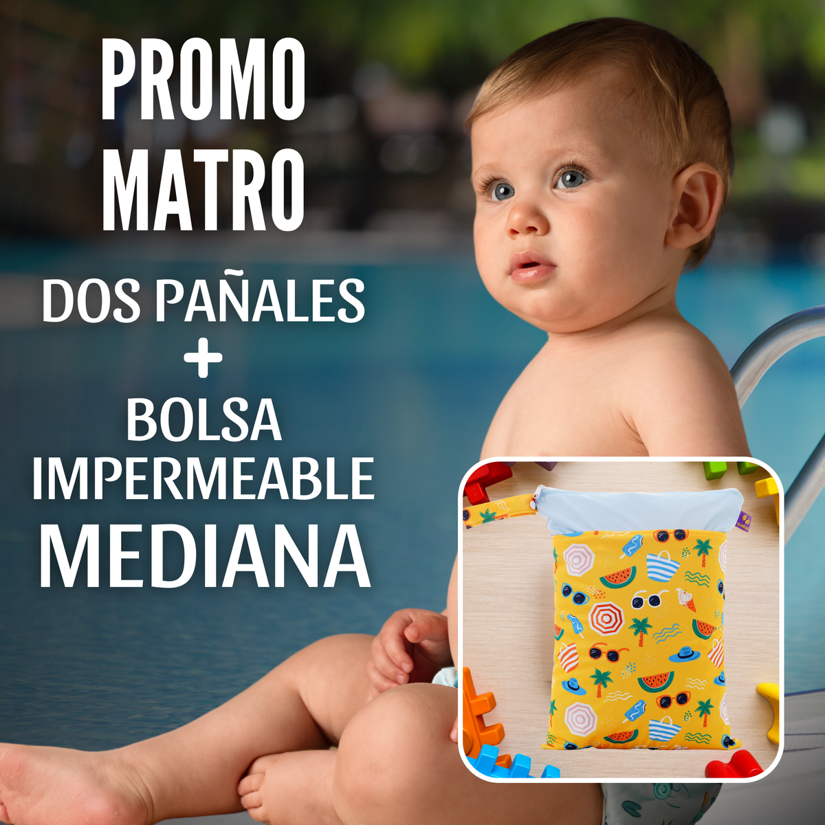 PROMO MATRO - DOS PAÑALES DE AGUA + BOLSA MEDIANA