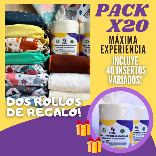 PACK X20 - COMPLETO "MAXIMA EXPERIENCIA" (incluye 40 insertos) + 2 rollos de 🎁